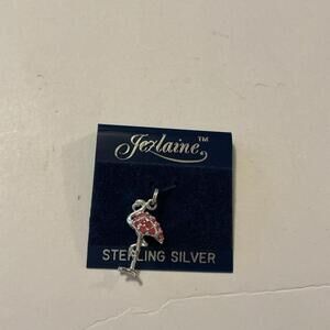Jezlaine sterling silver flamingo charm Pink Crystal